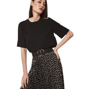 Tara Jarmon black tasha crepe top size M/L